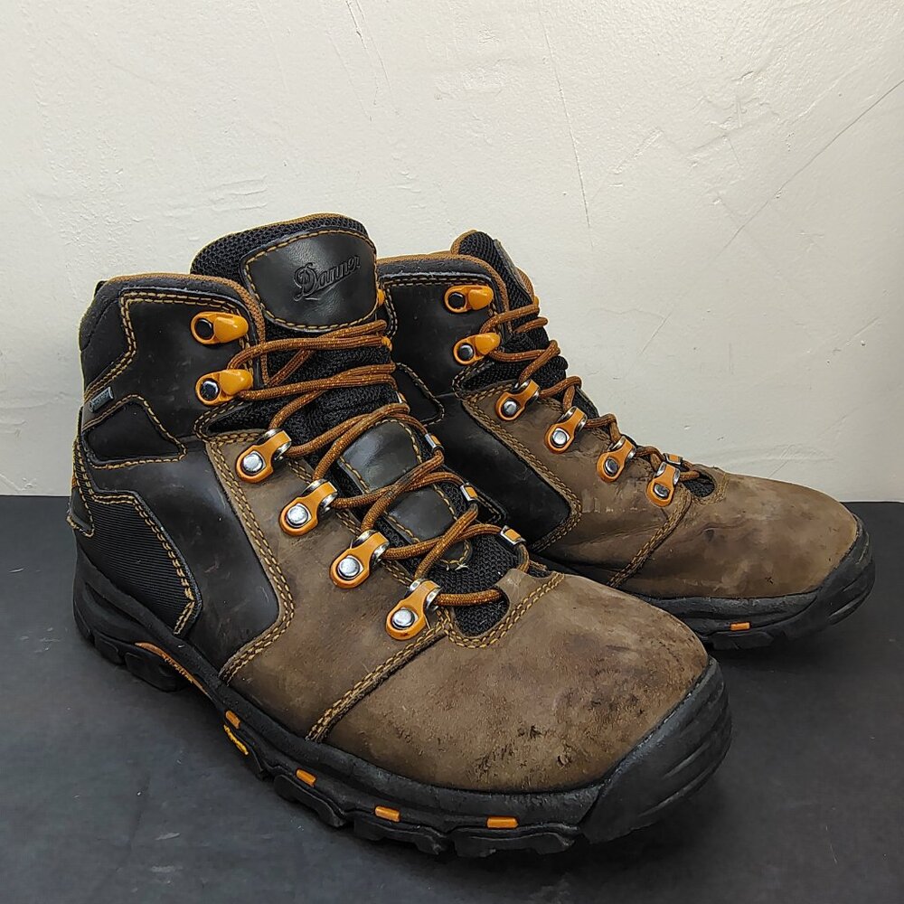 Danner Vicious Mens 8.5 Brown Leather GoreTex Waterproof Vibram Work Boots 13858